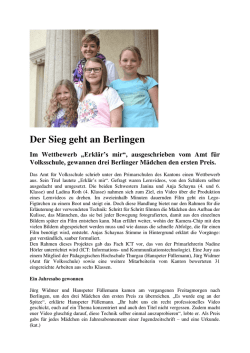 Berlinger Mädchen gewinnen Wettbewerb