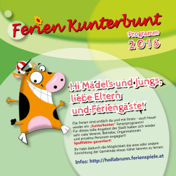 Hi M&auml;dels und Jungs, liebe Eltern und Ferieng&auml;ste!