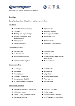 Checkliste - Autohaus