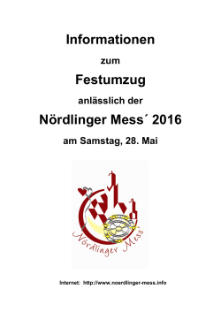 Informationen Festumzug Nördlinger Mess´ 2016