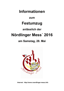 Informationen Festumzug N&ouml;rdlinger Mess&acute; 2016
