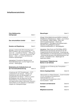 Inhaltsverzeichnis - Association de Banques Priv&eacute;es Suisses