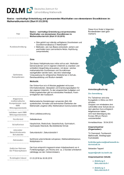 Basics - nachhaltige Entwicklung und permanentes