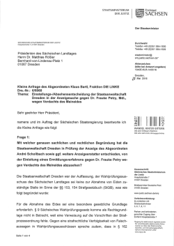 Die Kleine Anfrage von Klaus Bartl. Drs. 5060 - L