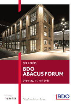 BDO ABACUS Forum 2016