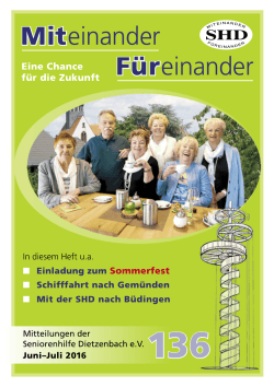 Mitteilungsheft - Seniorenhilfe Dietzenbach