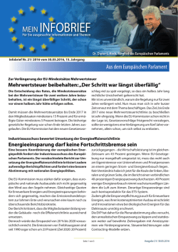 Infobrief Nr.21 von 05/2016 - Dr. Dieter