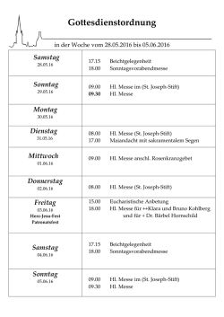 Gottesdienste und Gemeindeinformationen f&uuml;r - Herz-Jesu