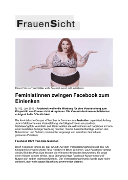 Artikel FrauenSicht - Feministinnen zwingen Facebook zum Einlenken