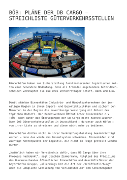 BÖB: Pläne der DB Cargo – Streichliste