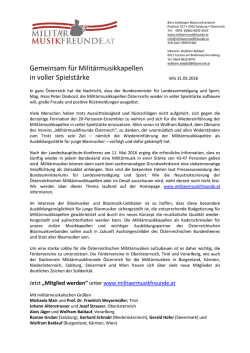 ein Informationsschreiben der Milit&auml;rmusikfreunde!