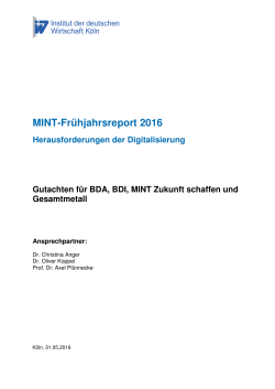 MINT-Frühjahrsreport 2016