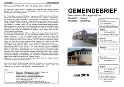 GEMEINDEBRIEF - MBG Heepen/Oldentrup