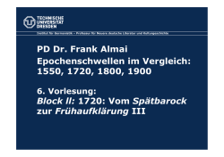 PD Dr. Frank Almai Epochenschwellen im Vergleich