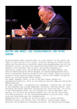 Heiter und ernst, die Feierstunde(n) f&uuml;r Peter Sodann
