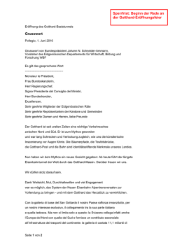 Grussbotschaft von Bundespr&auml;sident Johann
