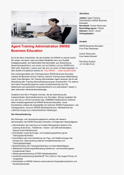 Agent Training Administration SWISS Business Education