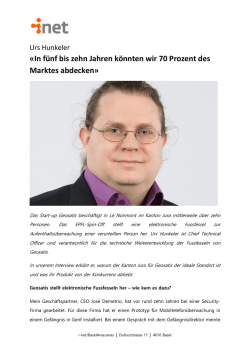 In f&uuml;nf bis zehn Jahren k&ouml;nnten wir 70 Prozent des Marktes - i-net