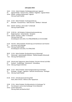 Jahresplan 2016 - Ellwanger Albverein
