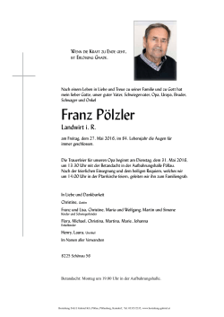 Franz Pölzler - Bestattung GABRIEL