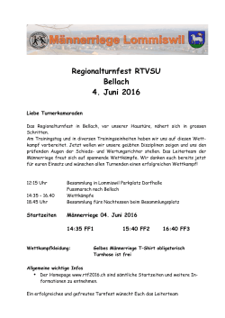 Samstag 4. Juni 2016 Teilnahme am Regionalturnfest in Bellach