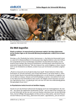 einBLICK - Presse - Universit&auml;t W&uuml;rzburg