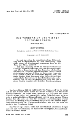 DIE VEGETATION DES WIENER LEOPOLDSBERGES Der