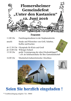 Flomersheimer Gemeindefest „Unter den Kastanien“ 12. Juni 2016
