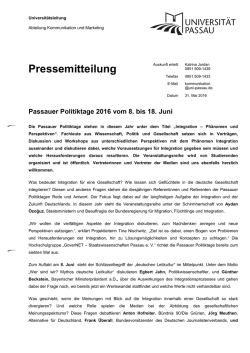 Pressemitteilung - Universität Passau