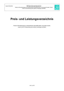 Preisverzeichnis - PSD Bank Karlsruhe