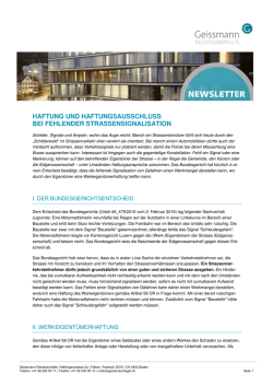 haftung und haftungsausschluss bei fehlender strassensignalisation