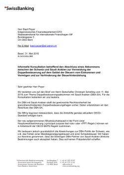 Informelle Konsultation betreffend den Abschluss eines Abkommens