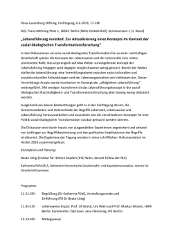 „Lebensführung revisited. Zur Aktualisierung eines Konzepts im