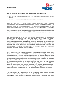 Pressemitteilung WIKING Helikopter Service GmbH kauft zwei H145