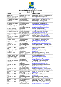 finden Sie unsere Veranstaltungsübersicht für Juni 2016