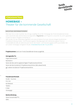 HOMEBASE - Fonds Darstellende K&uuml;nste eV