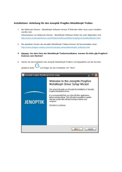 Installations-Anleitung f&uuml;r den Jenoptik ProgRes MetaMorph Treiber