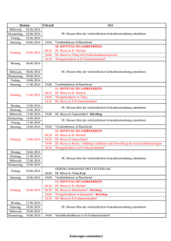 Gottesdienstplanung Juni - Pfarre D. Tschantschendorf