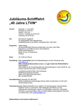 Jubil&auml;ums-Schifffahrt &bdquo;40 Jahre LTVW&ldquo;