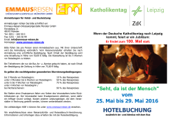 Flyer Hotelbuchung zum Katholikentag in Leipzig