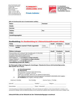 HAM RADIO 2016 | Flohmarkt Anmeldung