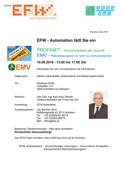 EFW - Automation l&auml;dt Sie ein