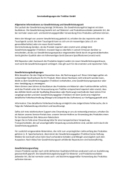 Servicebedingungen der TrekStor GmbH Allgemeine Informationen
