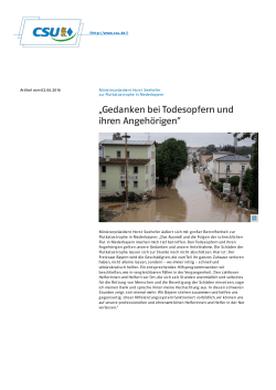 Ministerpräsident Horst Seehofer zur Flutkatastrophe in