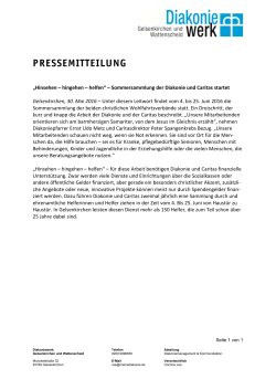 PRESSEMITTEILUNG - Diakoniewerk Gelsenkirchen und