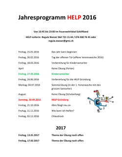 Jahresprogramm HELP 2016