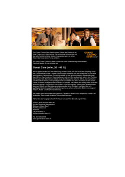 Guest Care (m/w, 20 - 40 %)