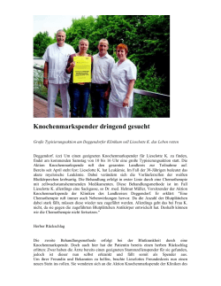 Bericht öffnen - Aktion Knochenmarkspende Deggendorf