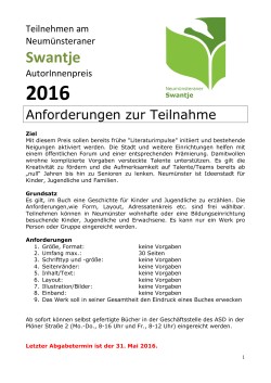 Ausschreibung 2016 - GEW Kreisverband Neumünster