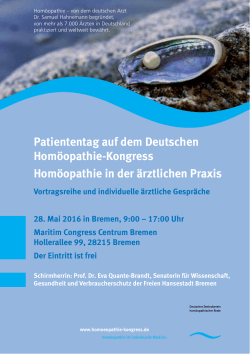 Patiententag auf dem Deutschen Homöopathie